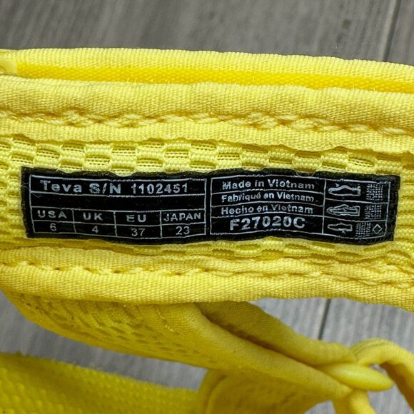 Teva Sandals Womens Size 6 Flatform Universal Mesh Strappy Hiking Yellow 1102451 - Picture 10 of 11
